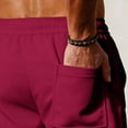 thumbnail image 6 of Titcea Men's Cargo Shorts Summer Casual Solid Straight Drawstring Cargo Pants Elastic Waist Multi Pockets Loose Fitted Outdoor Hiking Shorts, 6 of 6
