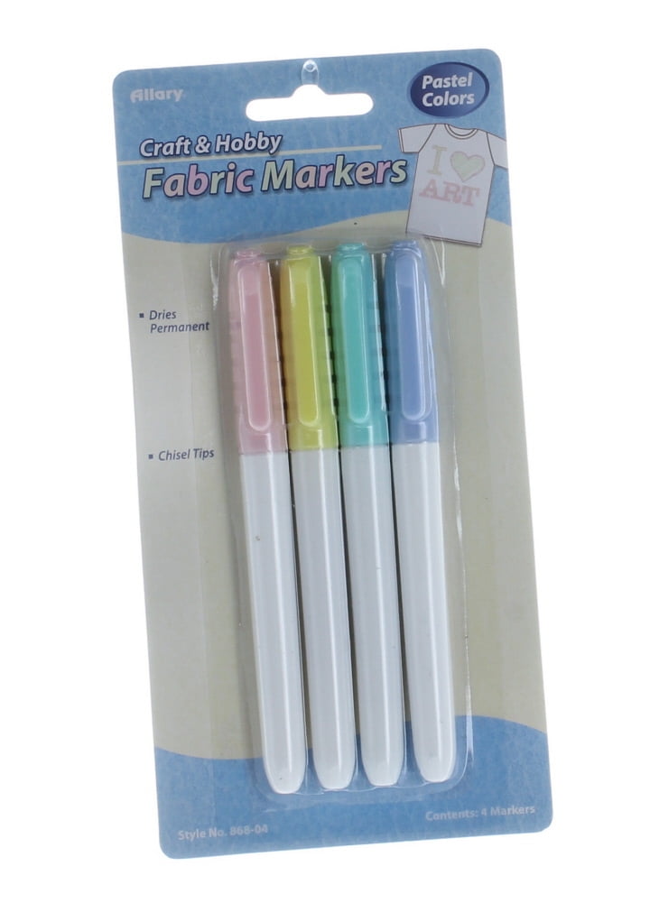 Set of 4 Permanent Fabric Markers Allary Craft and Hobby Choose Colors