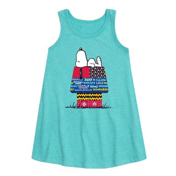 Peanuts - Snoopy Patchwork Doghouse - Toddler and Youth Girls A-line Dress