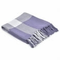 thumbnail image 4 of HomeRoots 516573 Woven Cotton Checkered Throw Blanket, Purple, 4 of 5