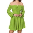 thumbnail image 2 of Fankiway Robe Courte en Dentelle Brodée à une Épaule Style Beauté Douce Robes de Plage pour Femmes Grande Taille, 2 of 7