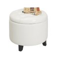 thumbnail image 5 of Convenience Concepts Designs4Comfort Round Ottoman in Ivory Faux Leather Fabric, 5 of 5