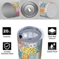 thumbnail image 4 of Pioneer Flower Floral Print Pattern 20oz Skinny Tumbler with Straw & Lid, Double Wall Vacuum Insulated Cup, Leak-Proof, Cup Holder Friendly, Hot 6H Cold 12H, 4 of 6