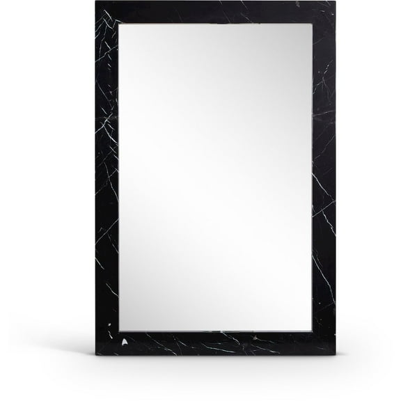 Meridina Furniture Pavia Black Genuine Marble Frame Mirror