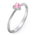 thumbnail image 3 of Heart Birthstone Ring - Pink Tourmaline (October), 3 of 6