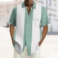 thumbnail image 3 of Hawaiian Shirts for Men Vintage Bowling 1950S Casual Short Sleeve Button Down Contrast Summer Color Block Button Down Tops Sizes L, 3 of 4