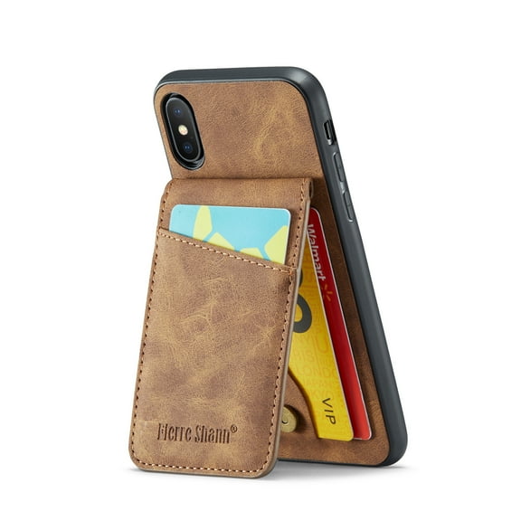 Allytechgroup Retro Wallet Case for Apple iPhone 8 Plus/ 7 Plus, RFID Blocking Cards Holder Kickstand Bumper Shockproof Anti-Scratch Premium PU Leather TPU Back Cover for Women Men, Brown