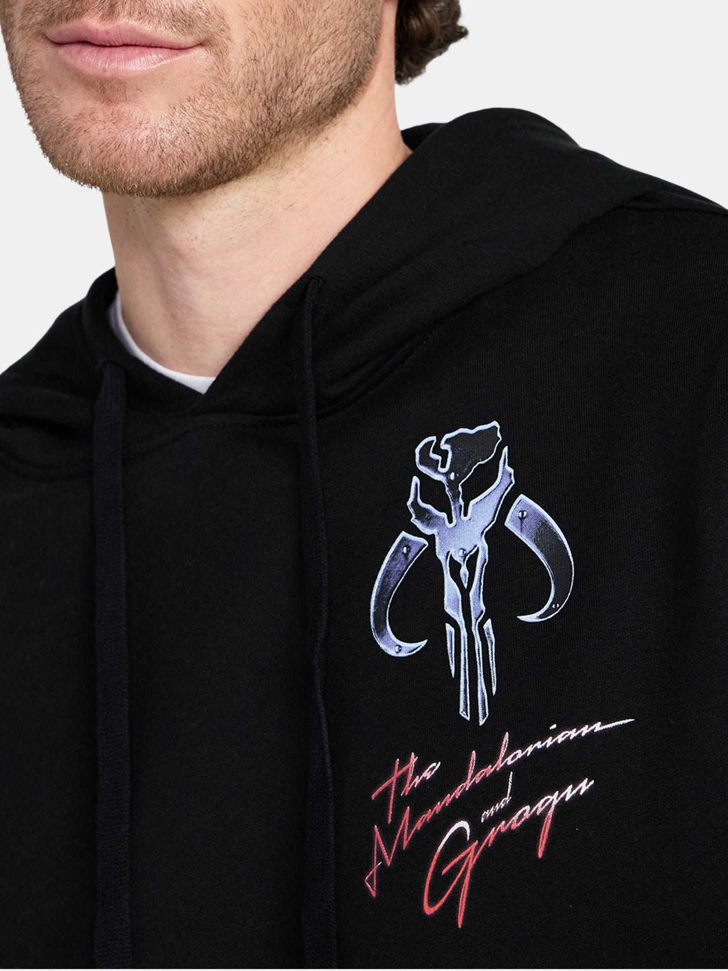 The Mandalorian Men's and Big Men's Chromed Helmet Graphic Hoodie, Sizes XS-3XL