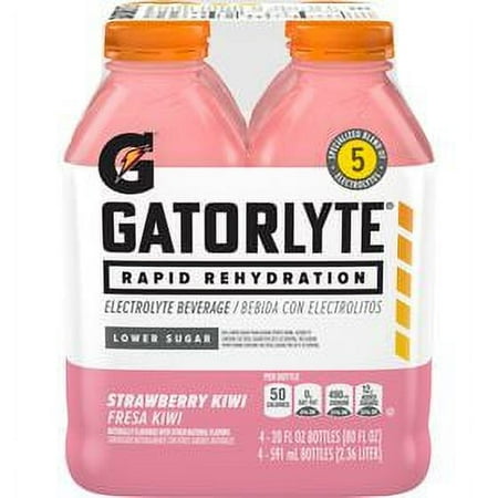 Gatorade Gatorlyte Strawberry Kiwi Sports Drink with Electrolytes Beverage, 20 fl oz, 4 Pack Bottles. Rapid Rehydration
