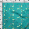 thumbnail image 2 of oneOone Silk Tabby Turquoise Green Fabric Clothes|Footprint & Baby Feeder Kids Sewing Fabric By The Yard Printed Diy Clothing Sewing Supplies 42 Inch Wide, 2 of 4