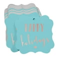 thumbnail image 3 of Inkdotpot Real Rose Gold Foil Happy Holiday Tags Favor Bracket Shape Hang Pack Of 100 Paper Tags, 3 of 6