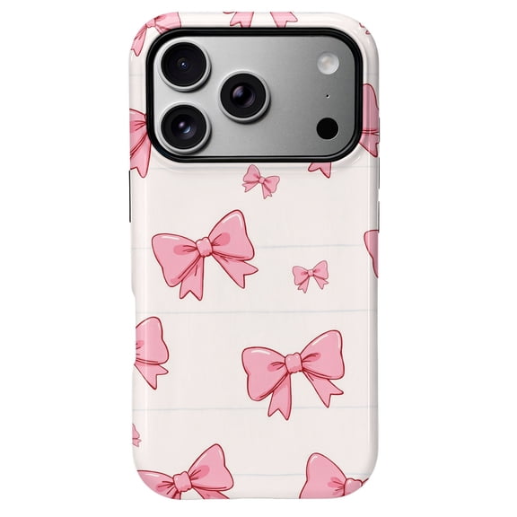 SKLYDDI Cute Pink Bows Case for iPhone 17 Pro Max, Compatible with MagSafe