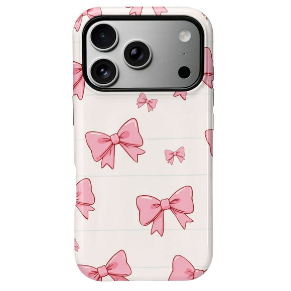SKLYDDI Funda para iPhone 16 Pro Max, Diseño de Moños Rosas, Compatible con MagSafe