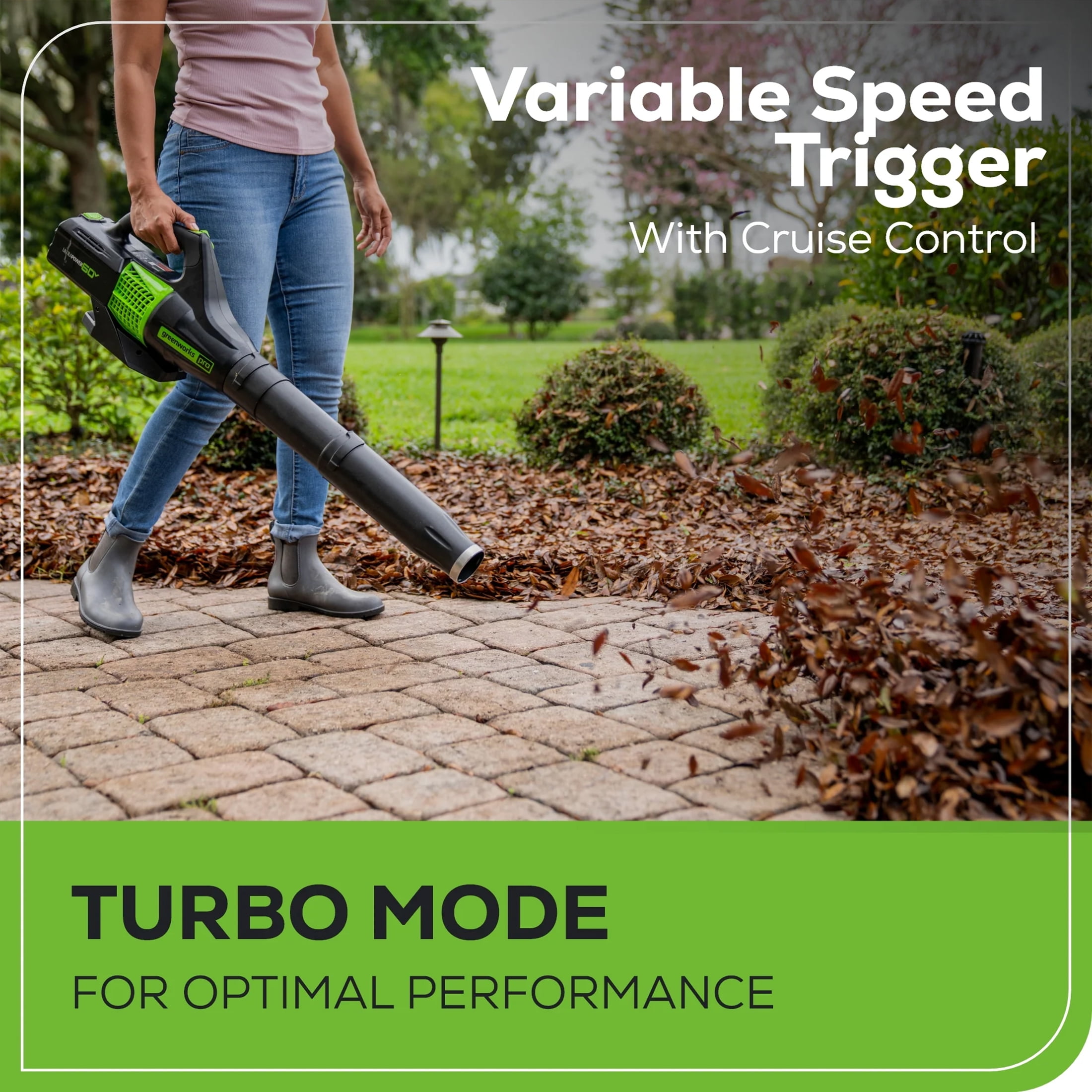 Greenworks 60V 450 CFM at 125 Mph Cordless Leaf Blower with 2.0Ah Battery & Charger 2414402