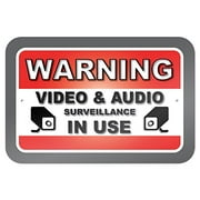 Warning Video and Audio Surveillance in Use 9" x 6" Metal Sign