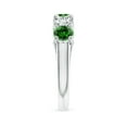thumbnail image 3 of ANGARA Lab Grown Half Eternity Five Stone Emerald and Lab Diamond Wedding Ring for Women in 925 Sterling Silver (Size-5mm) | May Birthstone Jewelry for Her | Lab-Grown Emerald Ring, 3 of 9