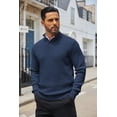 thumbnail image 5 of COOFANDY Men's Stand Collar Sweater Knit Henley Long Sleeve Sweater Quarter Button Pullover Knitwear, 5 of 10