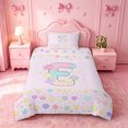 thumbnail image 2 of meiyoeat Rainbow Gradient Monogram E Twin Duvet Cover,Dreamy Balloon Initial Art Twin Bedding For Girl,Pink Reversible,2 Pieces,1 Duvet Cover and 1 Pillowcase, 2 of 6