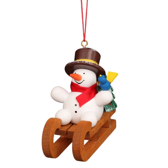 Alexander Taron 2.5" Christian Ulbricht Snowman on Sled Christmas Figurine Ornament