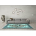 thumbnail image 3 of Ahgly Company Indoor Rectangle Medallion Light Blue Traditional Area Rugs, 8' x 10', 3 of 4