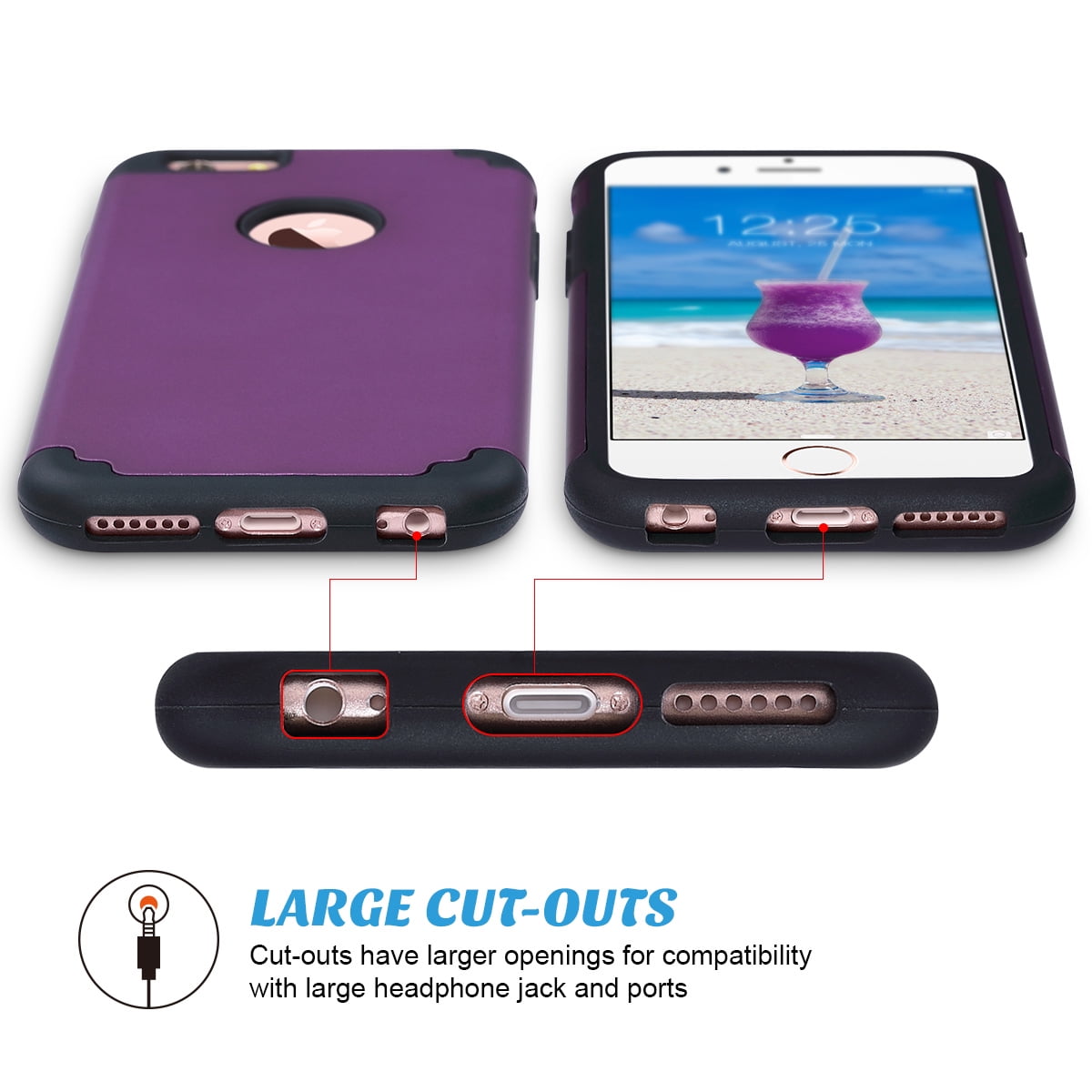 iPhone Case, iPhone 6S Case, Slim Dual Layer Shockproof Bumper