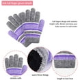 thumbnail image 5 of GRNSHTS 3PCS Kids Hat Scarf Gloves Set Toddler Boys Girls Winter Knit Beanies Neck Warmer with Fleece Lining (Purple), 5 of 14