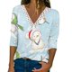 thumbnail image 2 of ICHUANYI Clearance Casual Women's V Neck Summer Sexy Gradient Print Regular Women's Long Sleeve Top(Light Blue, L) ICHUANYI WER2023081505846, 2 of 5