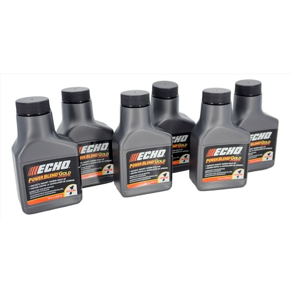 GENUINE ECHO POWER BLEND GOLD 6 PACK, 2.6 OZ BOTTLE 50:1 1 GALLON MIX