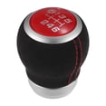thumbnail image 1 of Pomo de palanca de cambios Unique Bargains manual de 6 velocidades con cubierta roja de gamuza negra para Subaru Impreza WRX STI 2009-2021 y Outback 2010-2019, 1 of 6