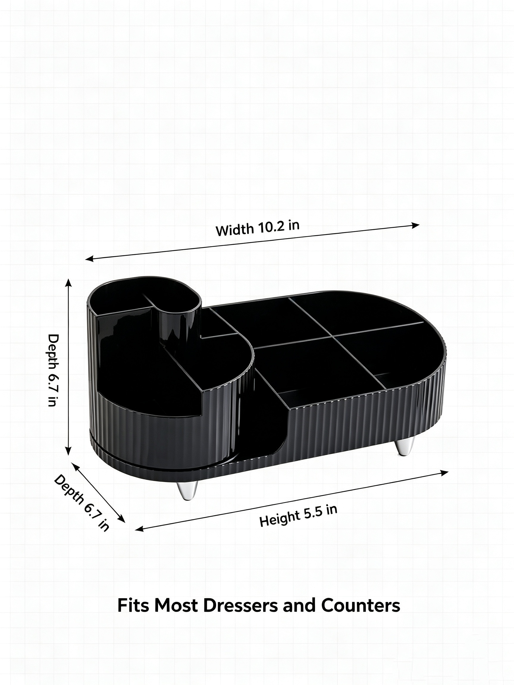 Govvep Rotating Cosmetics Storage Organizer, Black photo 7