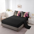thumbnail image 5 of jejeloiu Vintage Geometric Design 7 Pieces Bedding Comforter Set,Black Pink Gold Full Bedding Set For Adult Reversible, 5 of 8