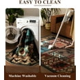 thumbnail image 4 of Rustic Cabin Area Rug 5x7,Machine Washable Lodge Bear Rug,Non-Slip Low Pile Print Pattern Southwestern Rug for Living Room Bedroom, 4 of 6