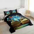 thumbnail image 4 of Manfei Magical Books Child Bedding Comforter Set, Fairy Tale Butterfly Twin Comforter Sets, Glitter Dreamy Galaxy Reversible Bedding Set, Breathable Home Decor, 2pcs, 4 of 9