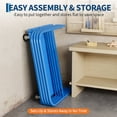 thumbnail image 6 of 2000LBS Heavy Duty Folding Platform Truck-Side Handrails-37x24 Inch Flatbed Computer Tower Cart-5" 360° Swivel Wheels-Blue | Two Brake Wheels+Two Global Wheels, 6 of 7