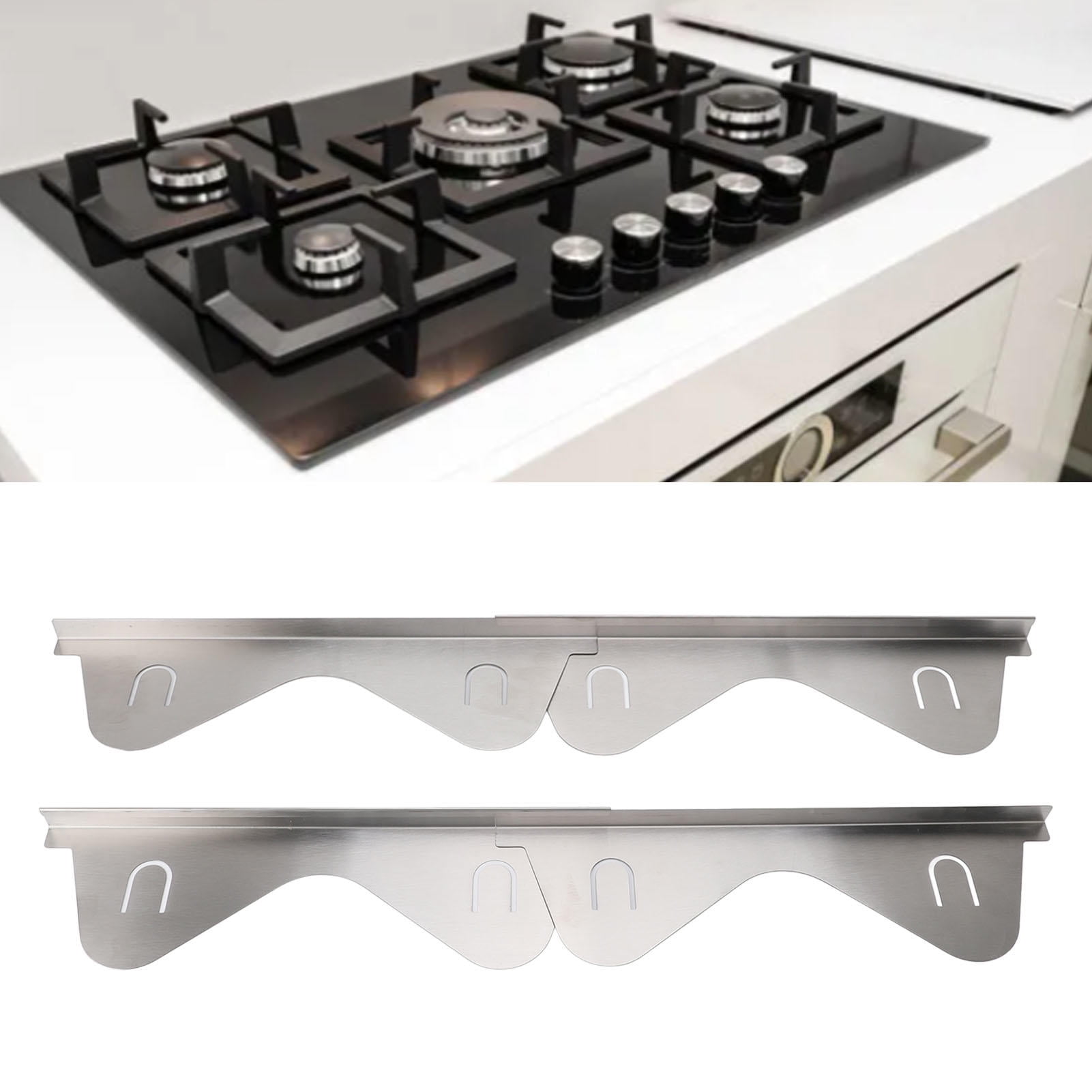 BIMZUC 2-Pack Adjustable Stainless Steel Stove Gap Covers 13.8-27.6in – Heat‑Proof, Dishwasher Safe, Minimalist Kitchen Filler