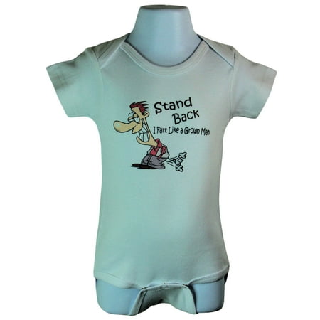 

Stand Back I Fart Like A Grown Man Funny Baby Romper White Size 3-6 Month
