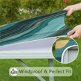 thumbnail image 6 of Teal Gold Marble Wave Pattern Square Fitted Tablecloth with Elastic Edge,Square Table Cover,Washable Elastic Table Cover for Home Kitchen Party Decor 34"x34", 6 of 6