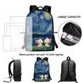 thumbnail image 6 of Uourmeti Salamander Starry Sky Pattern Backpack for Students, 17 Inch Smooth Zipper Trendy School Backpack for Tourism Work, 6 of 6