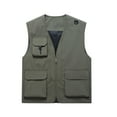 thumbnail image 3 of UVEASISHA Fishing Hiking Vests for Men Lightweight Outdoor Work Vest Big and Tall Quick Dry Cargo Vest Jacket Multi Pocket Casual Travel Jackets Army Green XXL, 3 of 6