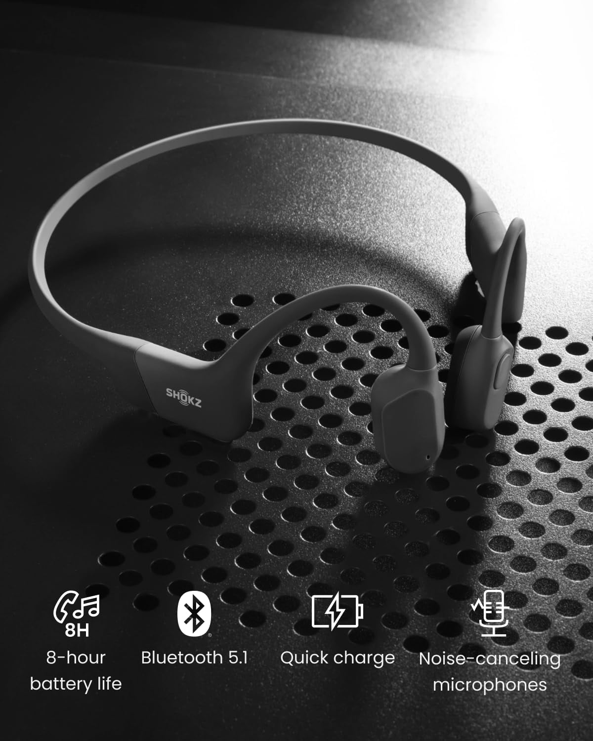 Restored Shokz OpenRun Bone Conduction Waterproof Bluetooth Headphones for Sports(Formerly Aeropex), Black(Refurbished)