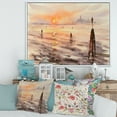 thumbnail image 2 of Designart 'Panorama of Venice Laguna Beach At Sunset' Nautical & Coastal Framed Canvas Wall Art Print, 2 of 5