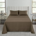 thumbnail image 2 of Lux Decor Collection Solid Bed Sheet Set, 4 Piece Deep Pocket Microfiber Twin Bed Sheets (Twin, Brown), 2 of 4