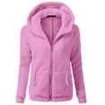 thumbnail image 2 of HLKJKLS Long Sleeve Shirts For Women Hooded Sweater Coat Winter Warm Zipper Outwear Polyester Comfortable Pink S-5Xl, 2 of 5