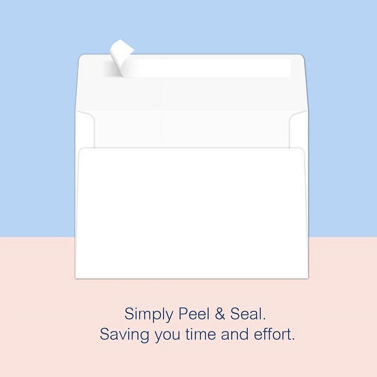 300 Count Blank White A7 Invitation Envelopes 5.25 x 7.25 inch, Self Seal Paper Envelopes 5x7 for Greeting Card, Wedding Card, Notes