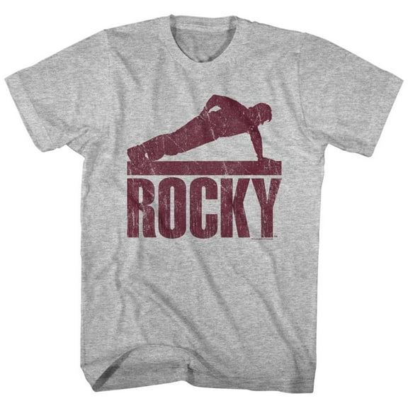 Rocky Pushup Gray Heather Adult T-Shirt 3Xlt