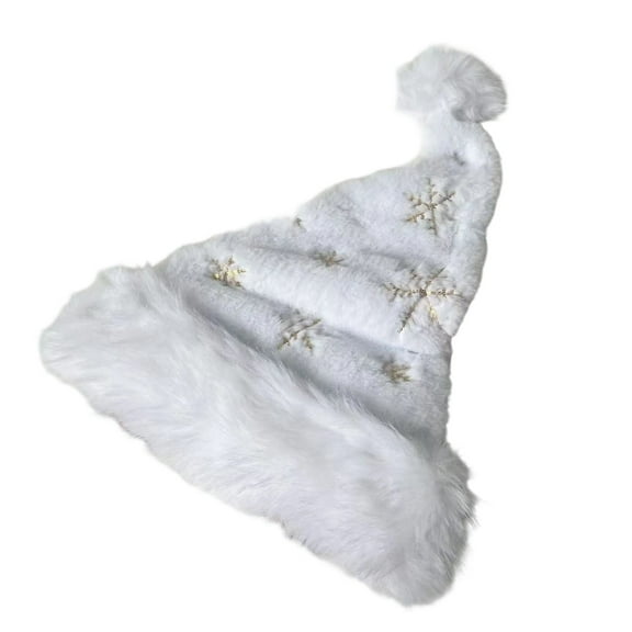 Oalirro Snowflake Santa Hat for Adults Christmas Hat for Unisex Holiday Hat Party Supplies Christmas Decorations Hat Gifts for New Year Headwear