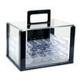 thumbnail image 1 of Contenedor de almacenamiento de chips, acrílico, portátil, transparente, para el hogar, bar, multiusos, con capacidad para 600 unidades, vitrina, con 6 bandejas de 40 mm, 1 of 8