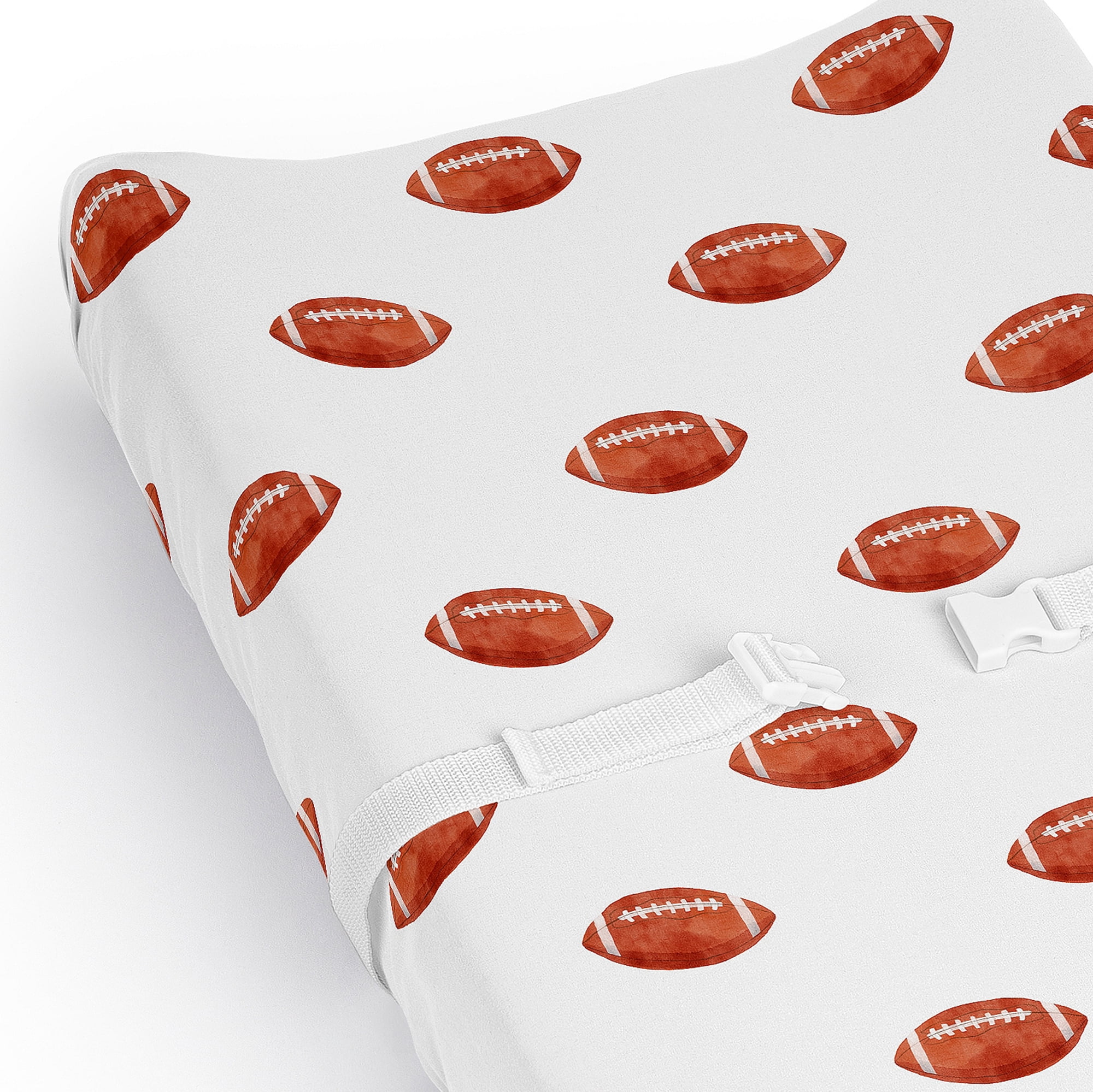 Sweet Jojo Designs Football Brown and White Changing Pad Cover Sheet