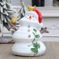 thumbnail image 2 of Figuras de muñeco de nieve y pájaro de resina pintadas a mano: decoración navideña, sin montaje, para mesa o repisa, regalo o colección, 2 of 4