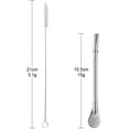 thumbnail image 5 of EIMELI 10PCS 3 in1 Metal Straw Spoons for Drinks Stainless Steel Reusable Tea Filter Stirring Drinking Straws 6.2 inch (8 Straws+ 2 brushes) (Silver), 5 of 7
